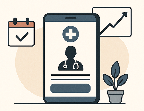 MedSite Pro illustration showing website design for medical practices